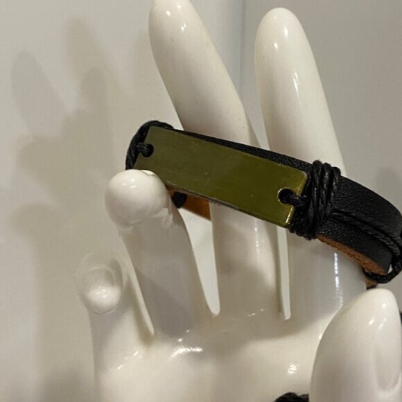 Motorcycle genuine Leather Bracelets set of 2 With Adjustable Cord bikerco - Picture 7 of 11